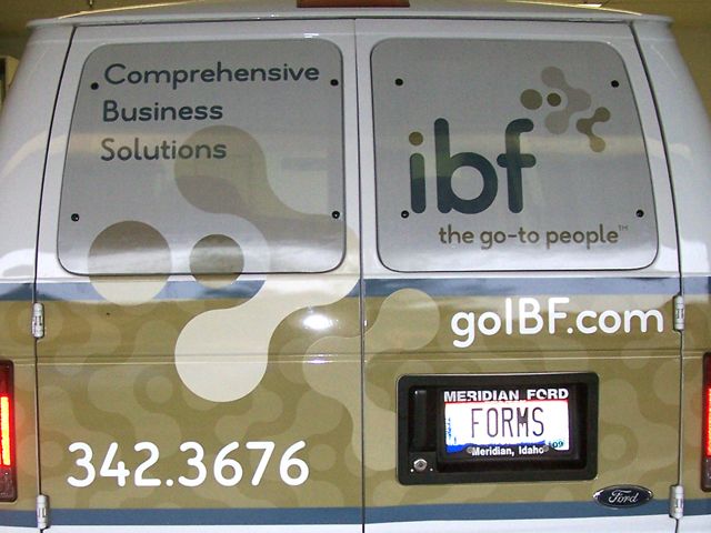 Carrying the design from the vehicle onto the window perf for maximum effect