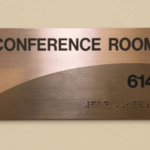 Conference Room sign using bronze and gold metal