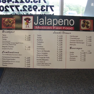 Menu board with changeable prices