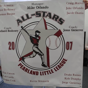 Boy's Little League All-Star banner