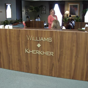 Dimensional letters for lobby desk