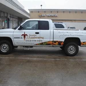 Digital graphics for landscaping truck