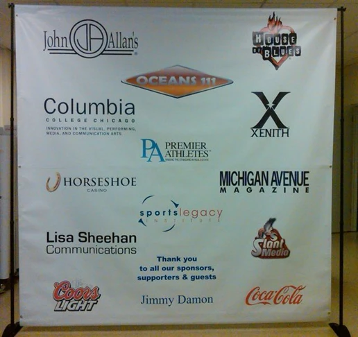 Sponsor backdrop banner and banner stand-Chicago - Signs By Tomorrow - Plainfield