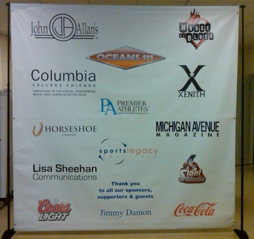 Sponsor backdrop banner and banner stand-Chicago - Signs By Tomorrow - Plainfield