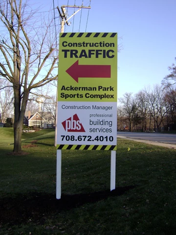 Construction Directional Post and Panel Sign