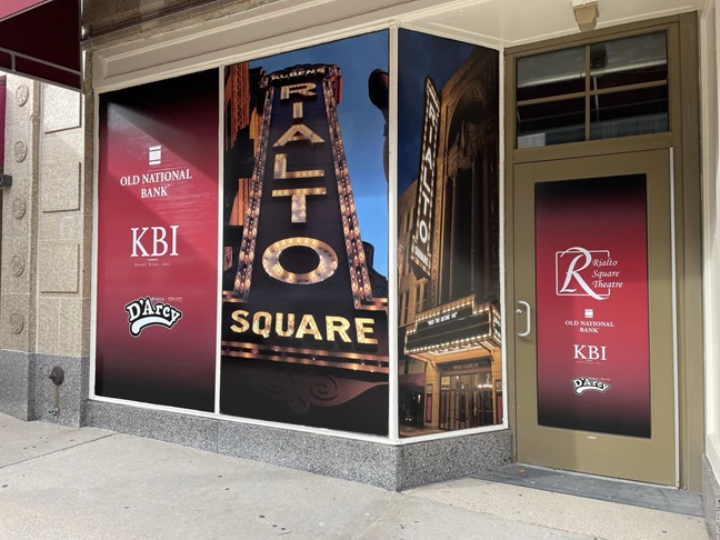 Window Graphics at The Rialto Square Theater