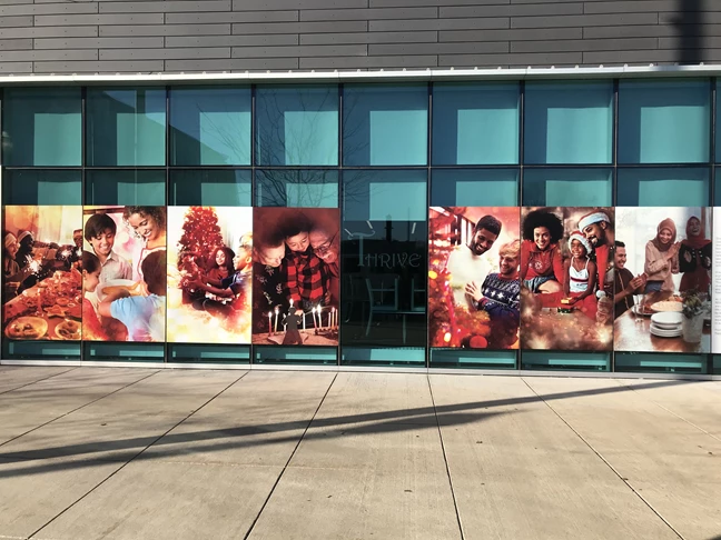 Window Graphics showing different holiday traditions