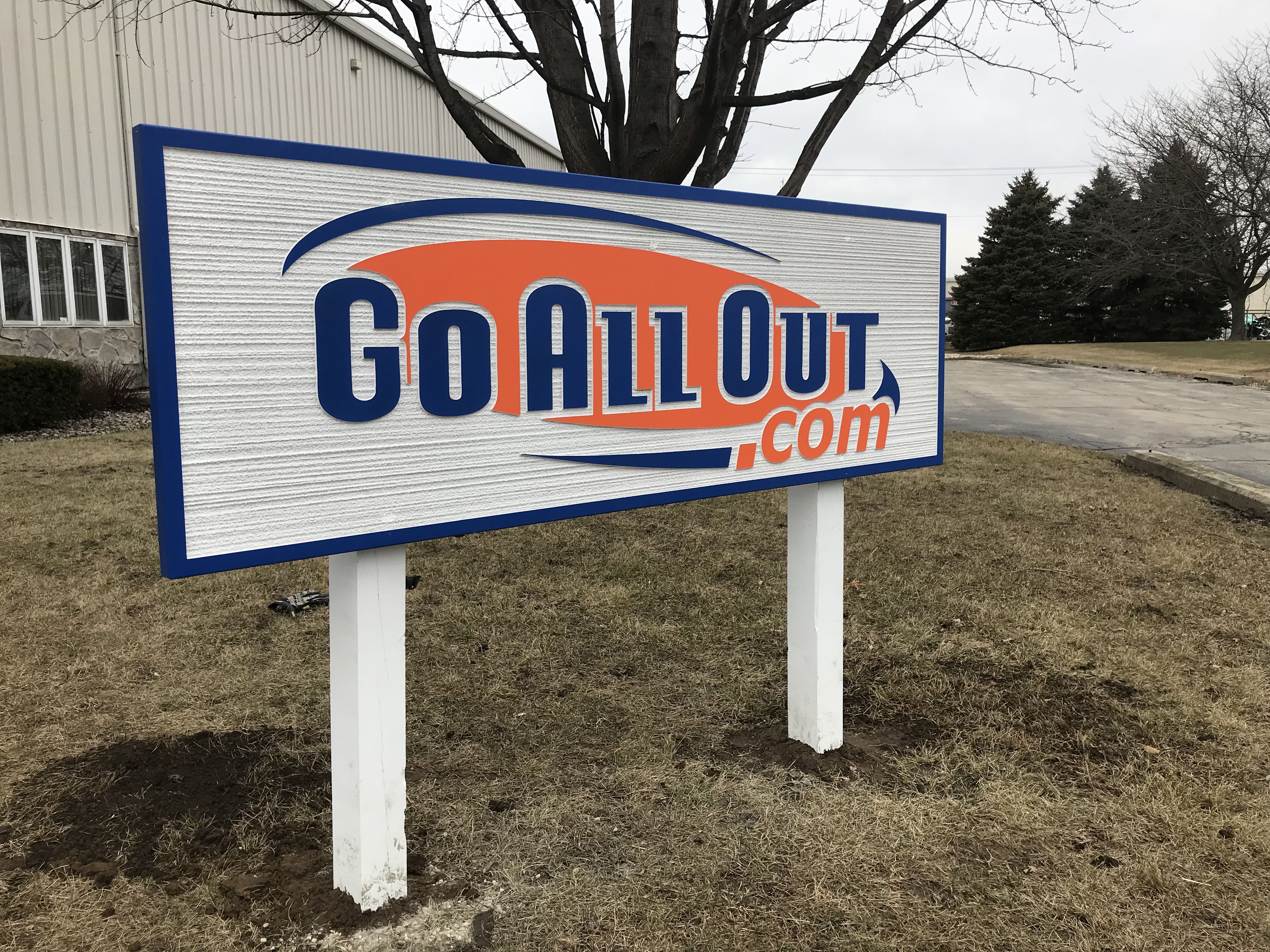 Sandblasted High Density Urethane 2 color logo sign