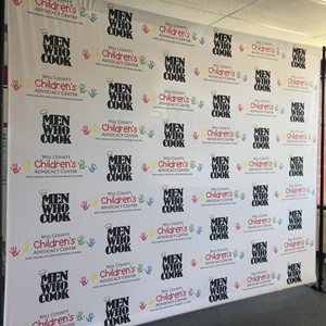 10ft wide step and repeat banner and stand