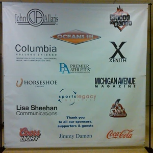 Event Sponsor Backdrop Step and Repeat Banner and Stand