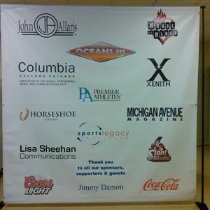 8' x 8' Event Sponsor Logo Backdrop and Stand