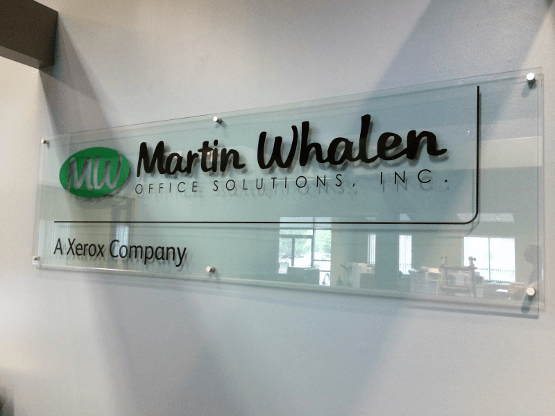 Graphics on glass with standoffs