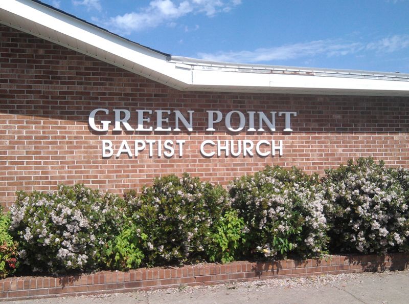 Green Point Baptist Church: Dimensional letters