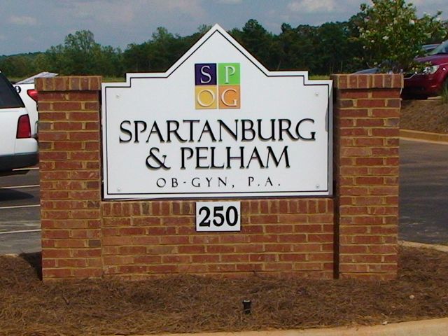 Spartanburg OB - GYN, Brick Monument with Acrylic Letters.