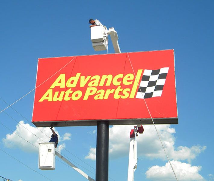 Advanced Auto Spartanburg, Flex Face Pole Sign