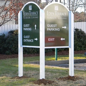 Eden Terrace, Poly-Metals sign attached to wood posts.