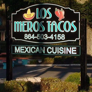 Los Meros Tacos, Black Poly Metal with Reflective Graphics