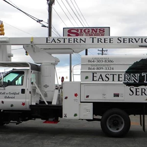 Eastern Tree Service, Vinyl Graphics on work truck