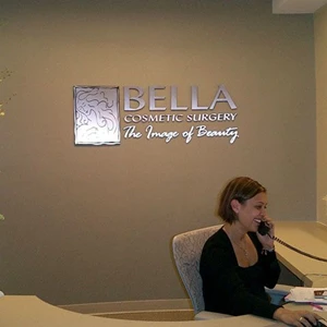 Brushed SIlver Reception Wall Lettering