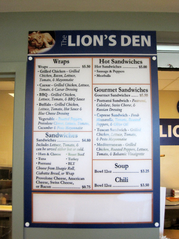 Penn State Lions Den Cefe Wall Graphics and Menu Board Sign Job