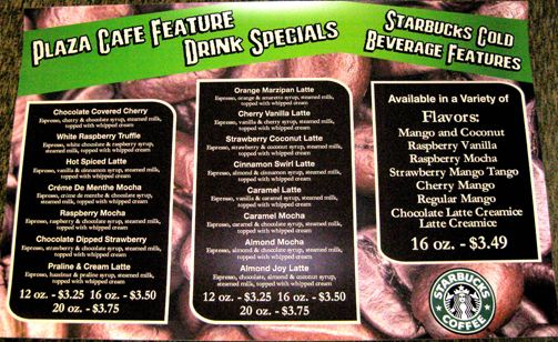 Starbucks Menu Board Sign