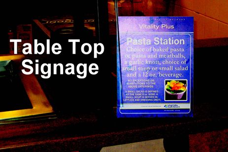 Table Top promotional Signs and Signage