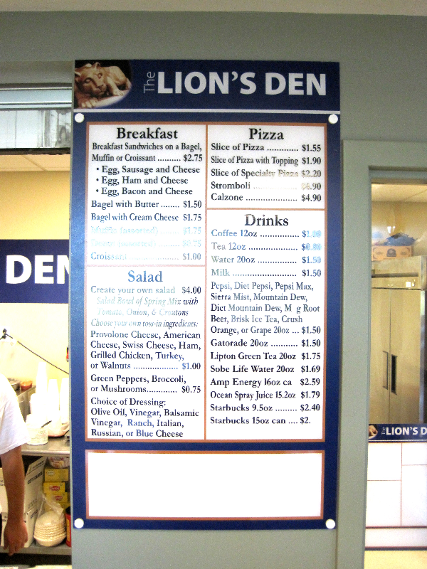 Penn State Lions Den Cefe Wall Graphics and Menu Board Sign Job