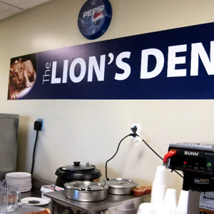 Penn State Lions Den Cefe Wall Graphics and Menu Board Sign Job