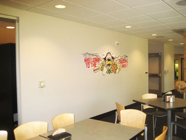 Cedar Crest College Falcon's Nest Full view Interior Custom Signage