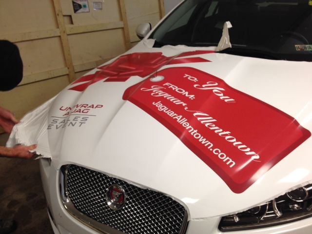 Jaguar Vehicle Hood Wrap - Promotional Temporary wrap advertising