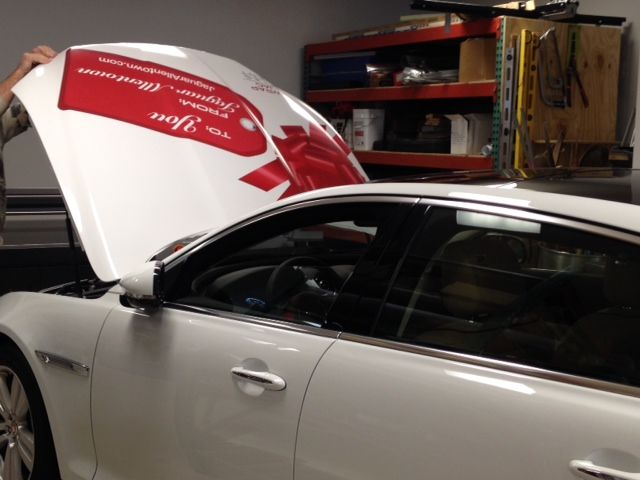 Jaguar Vehicle Hood Wrap - Promotional Temporary wrap advertising