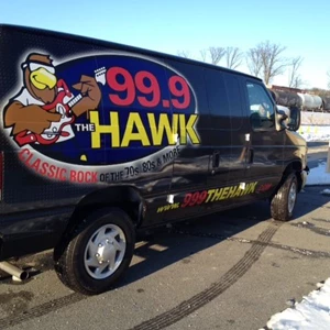 99.9 the hawk radio station full vehicle and van wrap