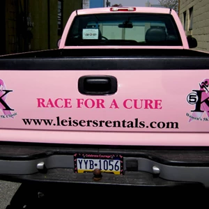 Breast Cancer Pink Sign Lettered Truck tailgate graphics
