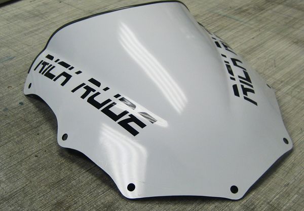 Motorcycle Shield Decal Custom Lettering and Motorcycle Shield Wrap