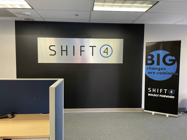 Clean, architectural 3D signage tailored to complement open-concept collaborative workspaces and modern interior designs.