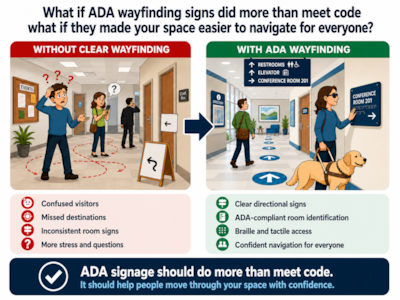 What if ADA wayfinding signs did more than meet code and helped everyone navigate your space with confidence?