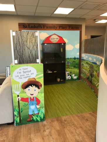 A 360-degree experiential environment featuring custom character design and integrated 3D elements to enhance the pediatric patient experience.Services - Graphic Design Services