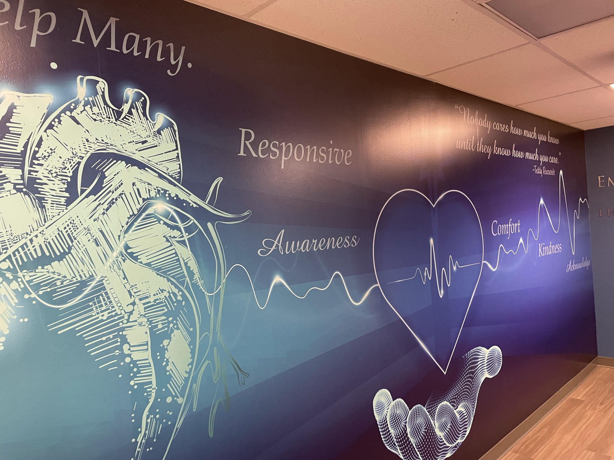 Vinyl Graphics  St Luke's Hospital Healthcare With Custom mural Experiential graphic arts and Environmental design