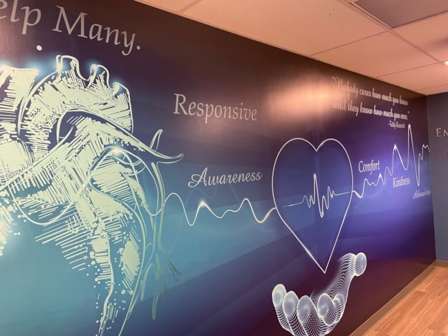Vinyl Graphics  St Lukes Hospital Healthcare With Custom mural Experiential graphic arts and Environmental design