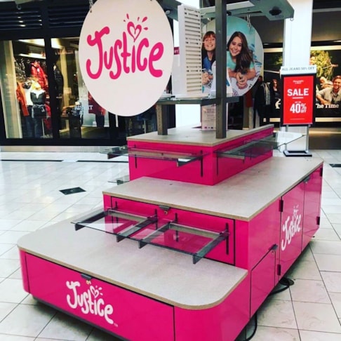 Here is a beautiful new kiosk wrap for Justice at the Lehigh valley mall - created, printed, and installed by our signage professionals - look for our work throughout the valley!