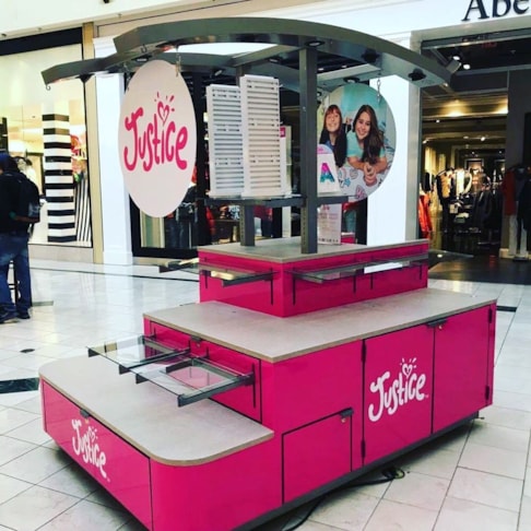 Here is a beautiful new kiosk wrap for Justice at the Lehigh valley mall - created, printed, and installed by our signage professionals - look for our work throughout the valley!