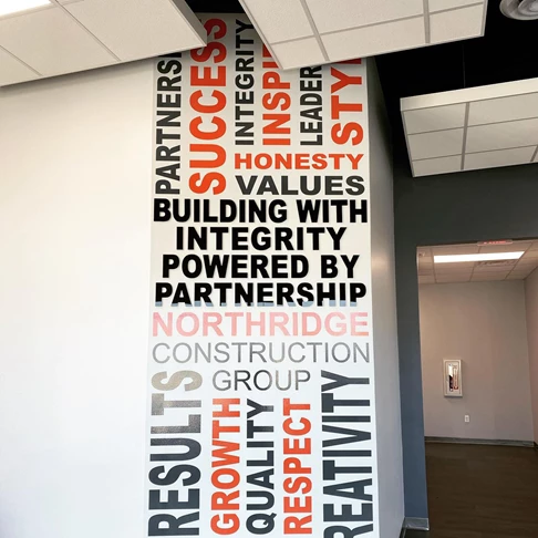 Northridge Construction Group Dimensional Word Wall - 3D Signs