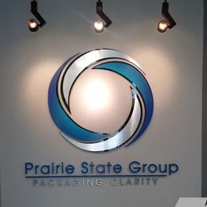3-Dimensional Logo Sign with Gradients and Brushed Aluminum