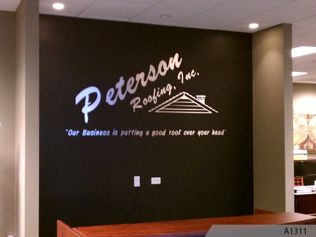 Brushed Aluminum Lobby Logo Signage