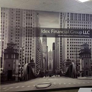 Wall Mural with 3-Dimensional Logo Signage