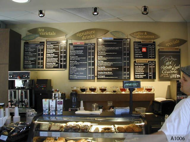 Custom made menu board with special shapes and PANTONE Color Matches