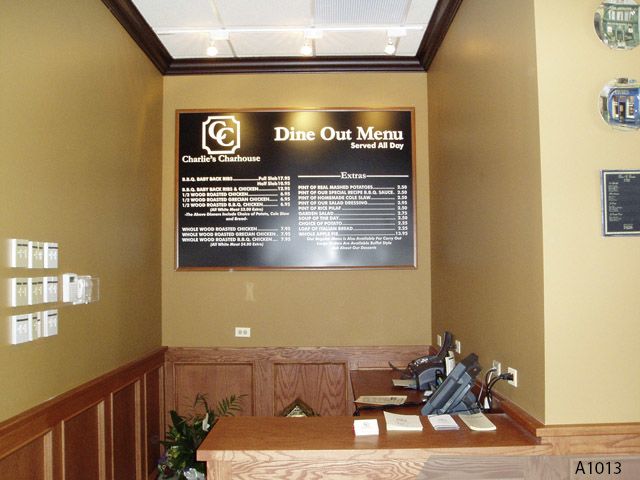 Menu Board with glare reducing Acrylic Sign Panel and 