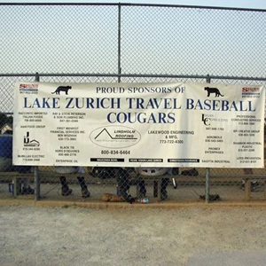 Sponsor Banner for the Lake Zurich Cougars Baseball Team