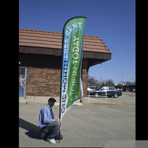 12' Wave or Feather Banner - Rotating 360 Degree - Great Attention Getter