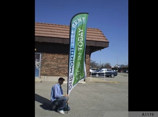 12' Wave or Feather Banner - Rotating 360 Degree - Great Attention Getter